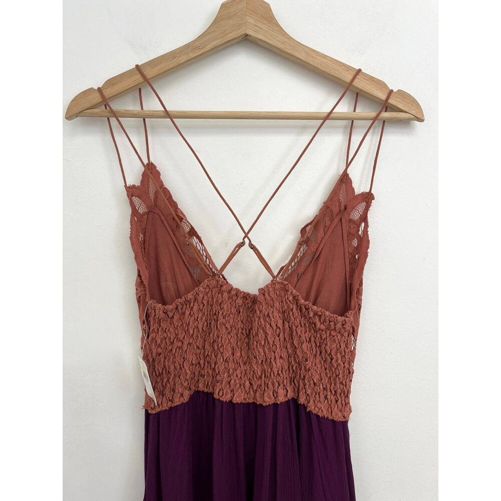 FP One Adella Slip Mini Dress Crochet Lace Bodice Boho Ruffle Fairy - Medium - Picture 9 of 16